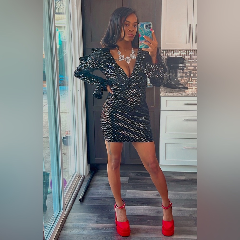 Black Sequins Dress